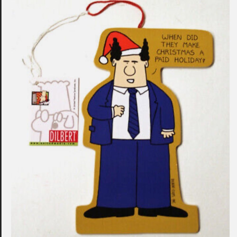 Dilbert comic Boss double sided ornament sign, New in sealed packaging